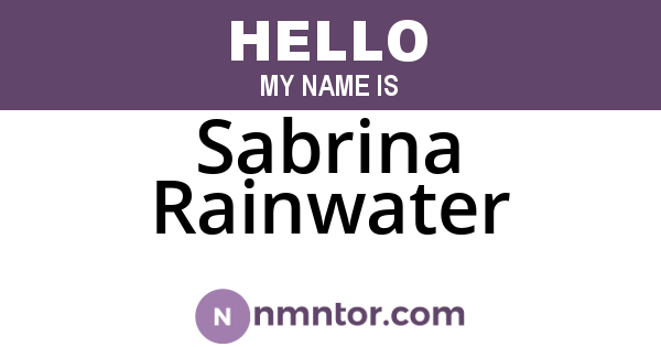 Sabrina Rainwater