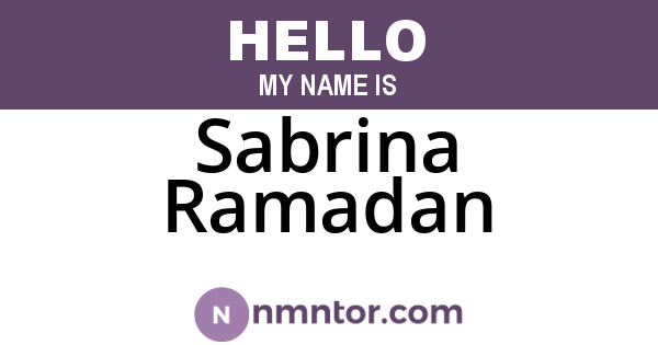 Sabrina Ramadan