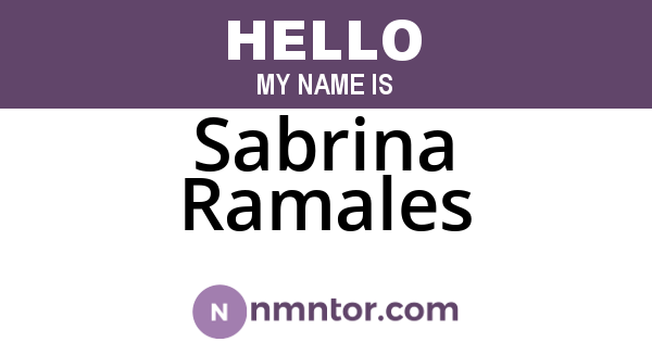 Sabrina Ramales