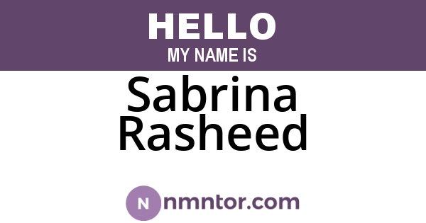 Sabrina Rasheed