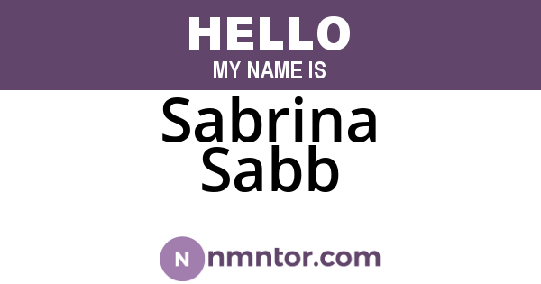 Sabrina Sabb