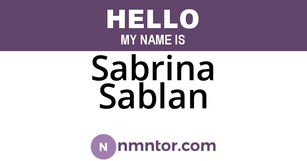 Sabrina Sablan