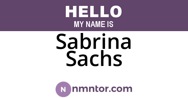 Sabrina Sachs