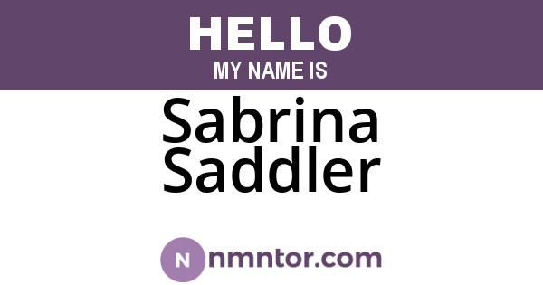 Sabrina Saddler