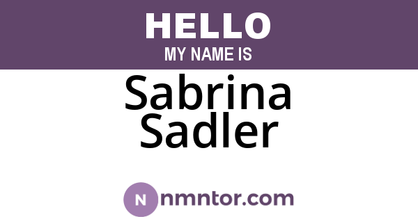 Sabrina Sadler