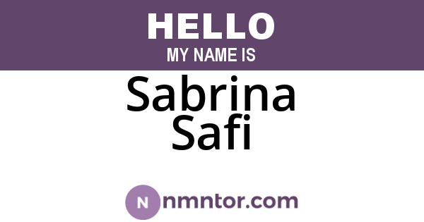 Sabrina Safi