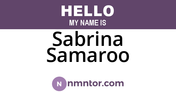 Sabrina Samaroo