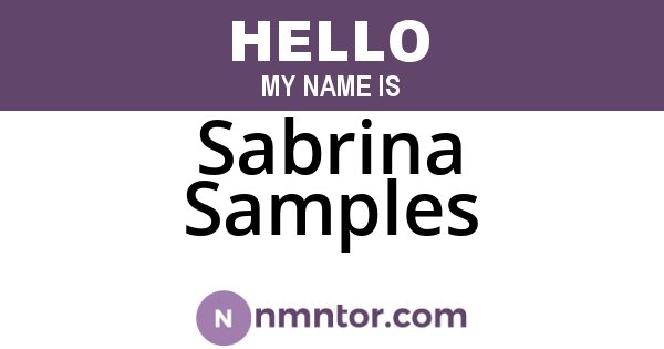 Sabrina Samples