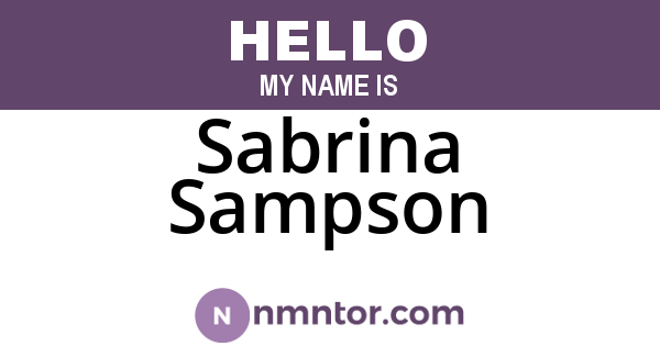Sabrina Sampson