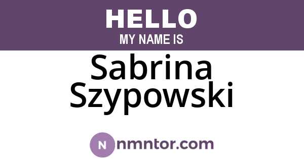 Sabrina Szypowski