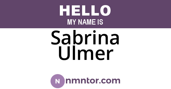 Sabrina Ulmer