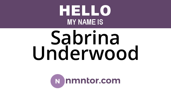 Sabrina Underwood