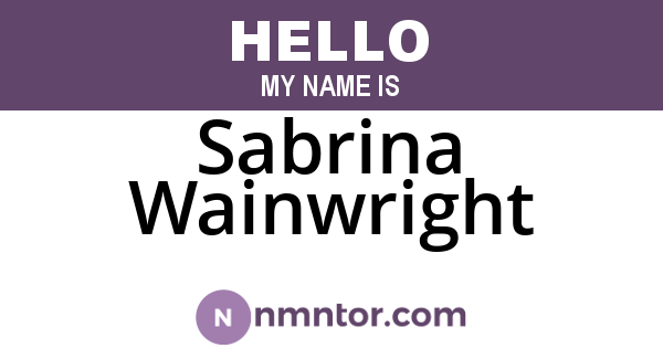 Sabrina Wainwright