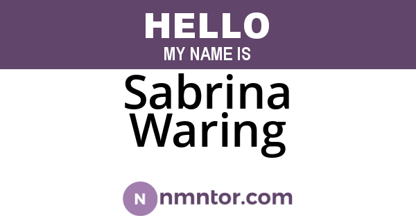 Sabrina Waring