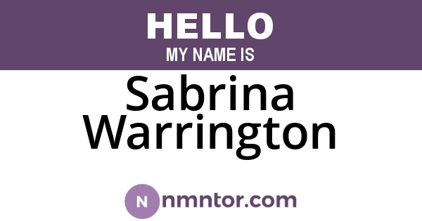 Sabrina Warrington