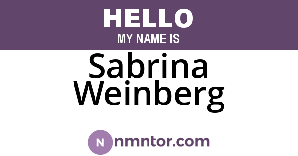 Sabrina Weinberg