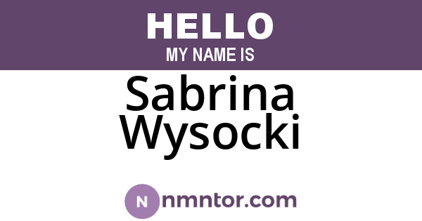 Sabrina Wysocki