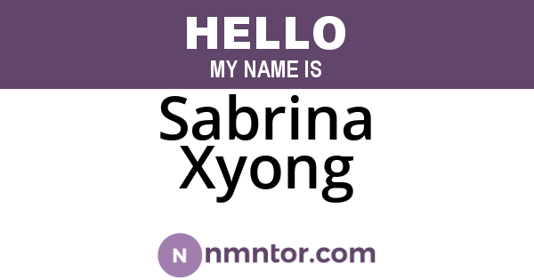 Sabrina Xyong