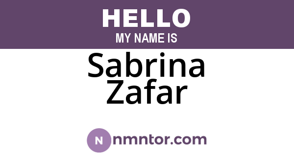 Sabrina Zafar
