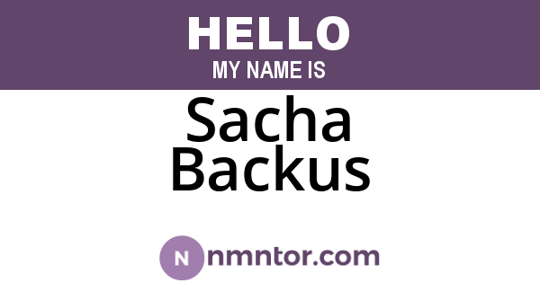 Sacha Backus