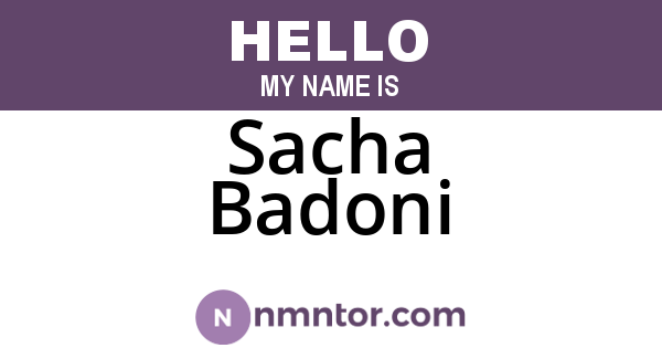 Sacha Badoni