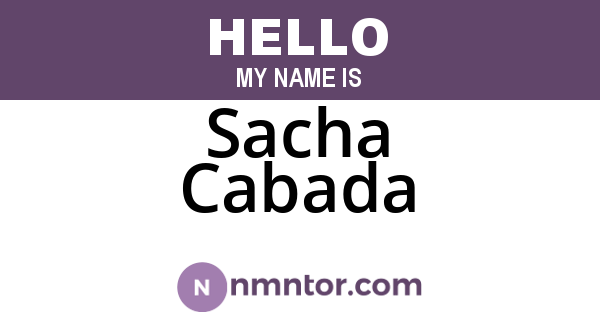 Sacha Cabada