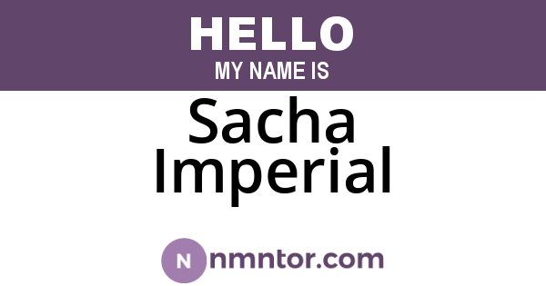 Sacha Imperial