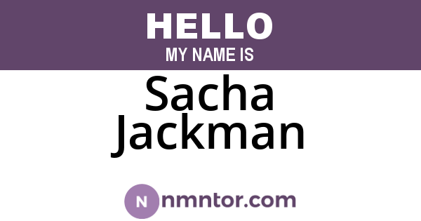 Sacha Jackman