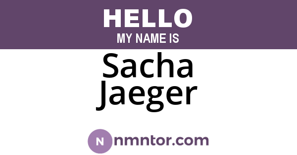 Sacha Jaeger