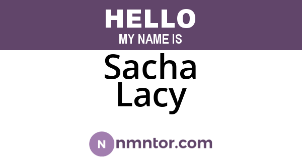 Sacha Lacy