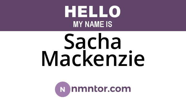 Sacha Mackenzie