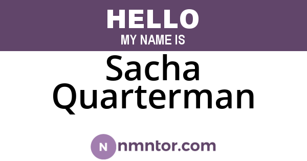 Sacha Quarterman