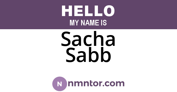 Sacha Sabb