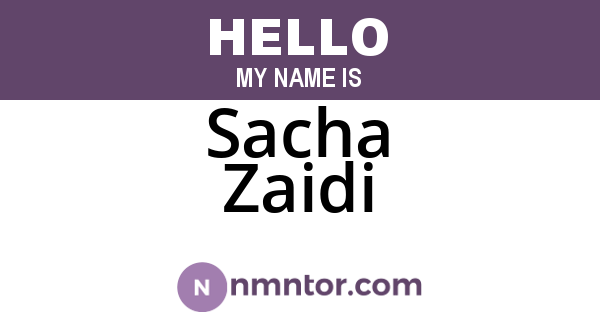 Sacha Zaidi
