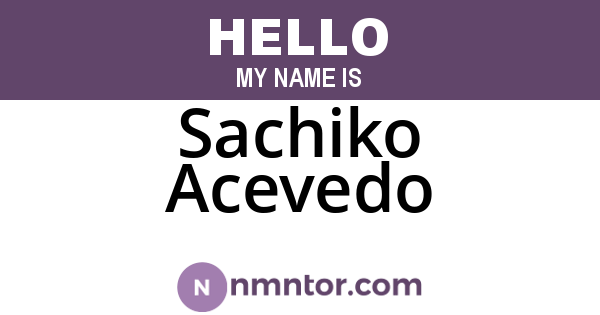 Sachiko Acevedo