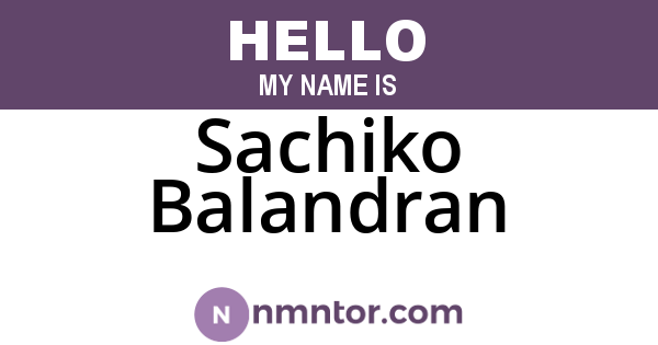 Sachiko Balandran