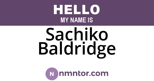 Sachiko Baldridge