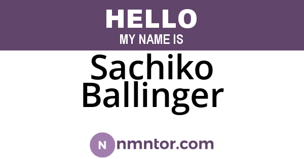 Sachiko Ballinger