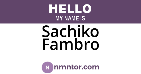 Sachiko Fambro