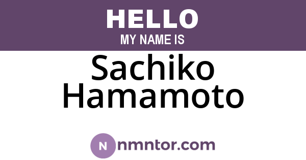 Sachiko Hamamoto