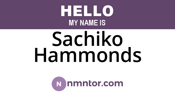 Sachiko Hammonds