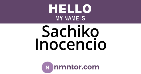Sachiko Inocencio