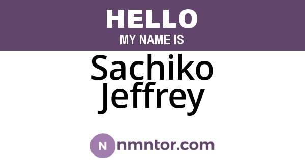 Sachiko Jeffrey