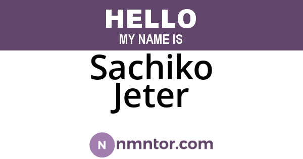 Sachiko Jeter