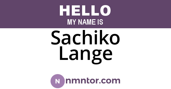 Sachiko Lange