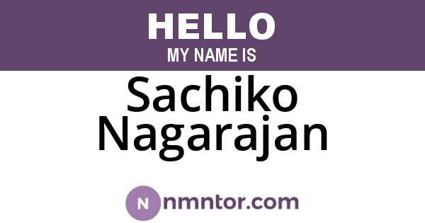 Sachiko Nagarajan