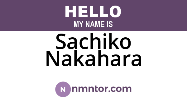 Sachiko Nakahara