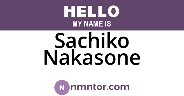 Sachiko Nakasone