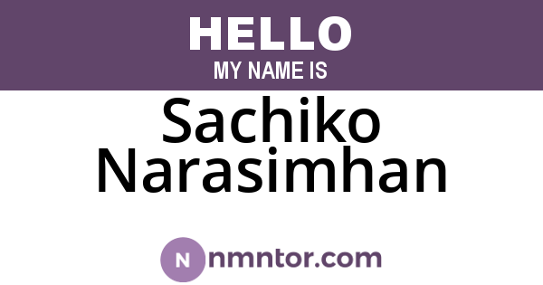 Sachiko Narasimhan