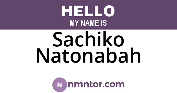 Sachiko Natonabah
